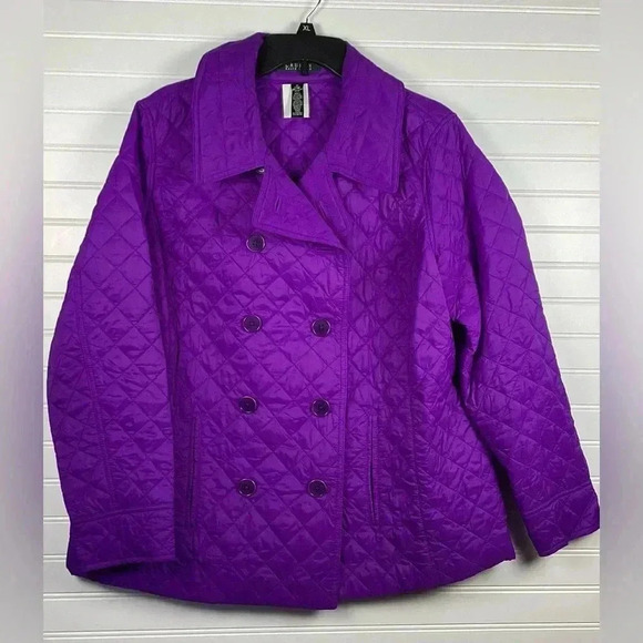 Lauren Ralph Lauren purple/ plum Double Breasted Quilted Jacket size 1X - Picture 12 of 12